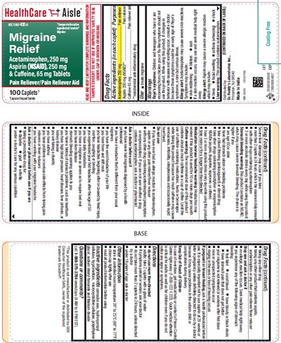 Migraine Relief (100 Caplets bottle label)